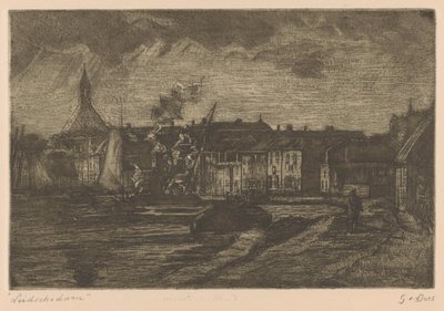 Leidschendam (オブジェクトの元のタイトル) 作： Gustave van der Does (signed by artist)