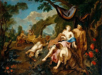 バッカスとアリアドネ、1725年頃 作： Gustavus Hesselius