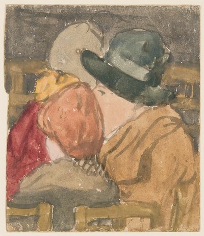 教会の中の人物（水彩・紙） 作： Gwen John