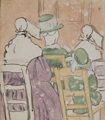 教会の中の人物（水彩・紙） 作： Gwen John
