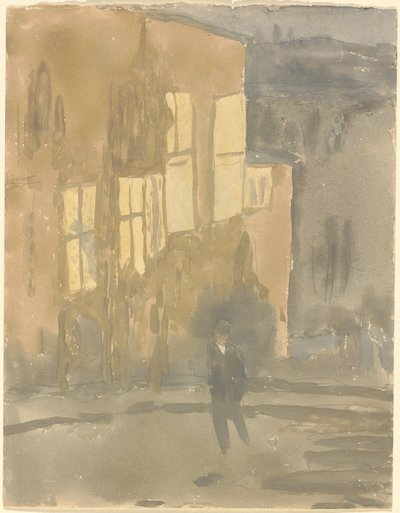 夜の通り、ムードン 作： Gwen John
