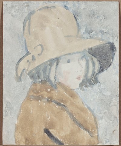 つば広の帽子をかぶった少女の研究 作： Gwen John