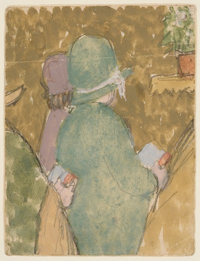 教会にいる牛の像 （紙に水彩、ガッシュ、鉛筆） 作： Gwen John