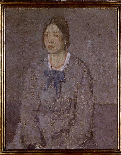 珊瑚の首飾りの女（油彩・キャンバス） 作： Gwen John