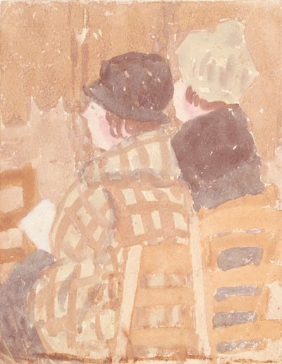 「教会に座る二人の女性」、1896～1939年 作： Gwendolen Mary John