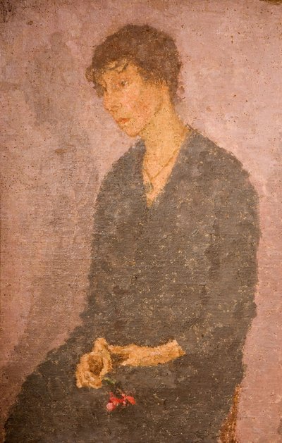 花を持つ女性、1908～1922年。 作： Gwendolen Mary John