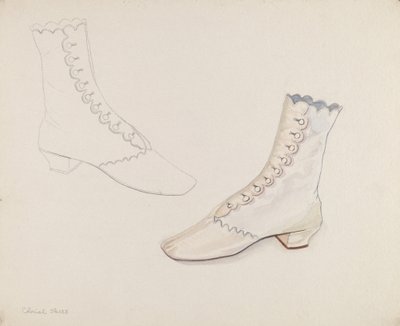 クエーカーの結婚式の靴、c。 1936年。 作： Gwyneth King