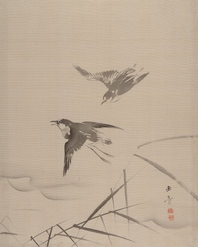 小鳥と竹、1887-92。 作： Gyokusho Kawabata
