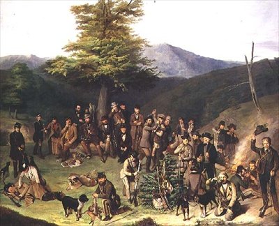 Gerecse Hillsでのシューティングパーティー、1859 作： Gyorgyi Giergl Alajos