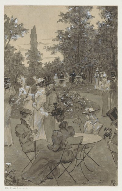 公園でレクリエーションの人々 作： H.C. Louwerse (signed by artist)