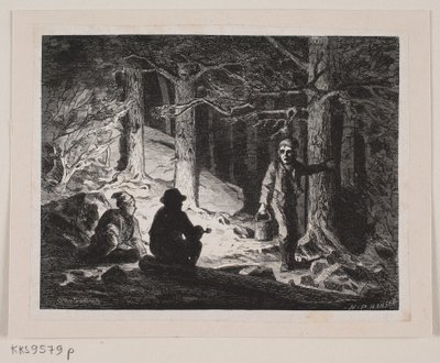 「Krogskovenの夏の夜」のイラスト 作： H.P. Hansen