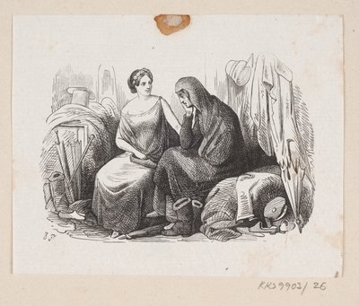 H.C.の「Lykkens Kalosker」のイラスト。 アンデルセン「おとぎ話と物語」第1巻 作： H.P. Hansen