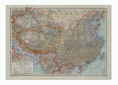 中国の地図、1910年頃 作： HW Cribb