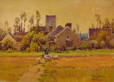 フランスの村、19 世紀後半から 20 世紀初頭。 作： H. Anthony Dyer