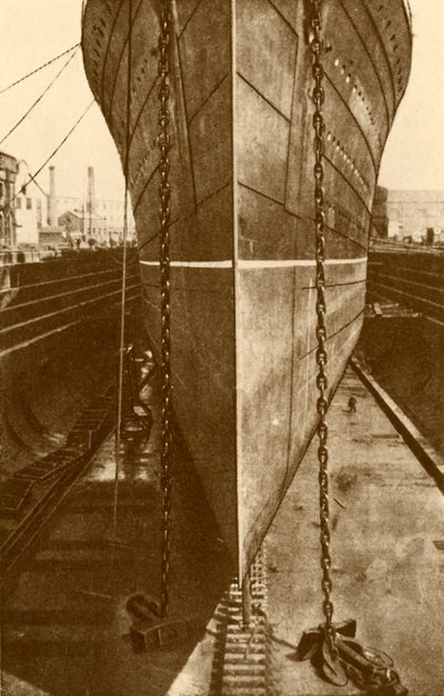 乾ドックのモーレタニア、c1930。 作： H. Aslin