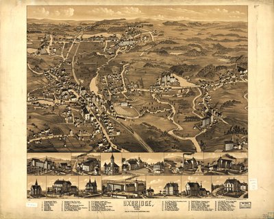 マサチューセッツ州アクスブリッジ、1880年。 作： H. Beck and Pauli Bigelow