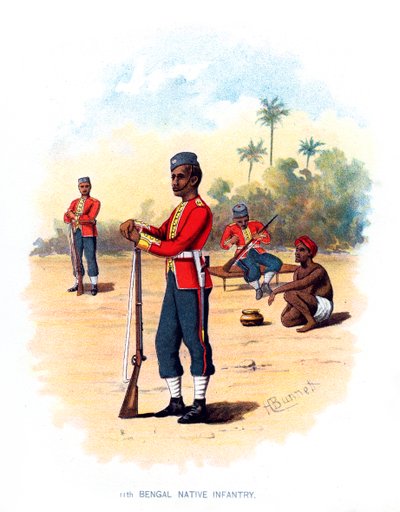 第11ベンガルネイティブ歩兵、c1890。 作： H. Bunnett