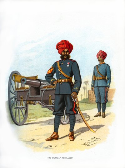 ボンベイ砲兵隊、c1890。 作： H. Bunnett