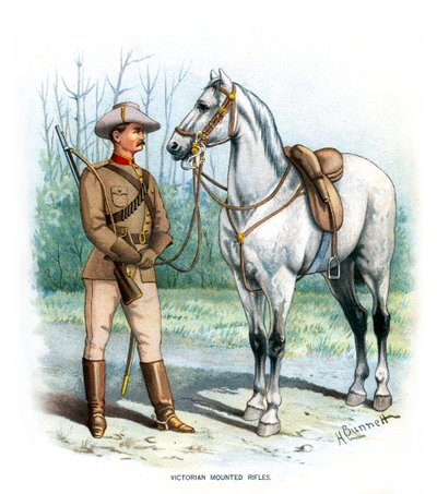 ビクトリア朝のマウントされたライフル、c1890。 作： H. Bunnett