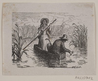 T. A. Becker のイラスト「Ringen på Hastrup」 作： H. C. Henneberg