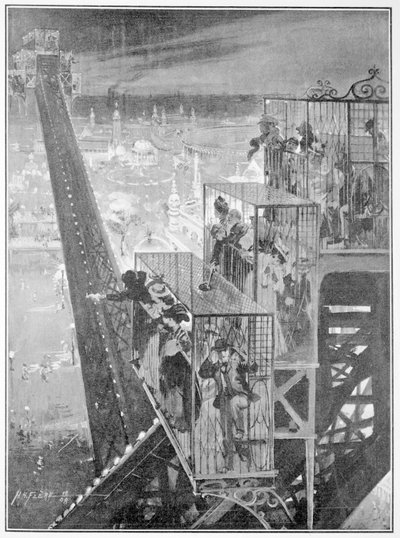 フランコブリティッシュエキシビションでのフリップフラップライド、1908 作： H. H. Flere