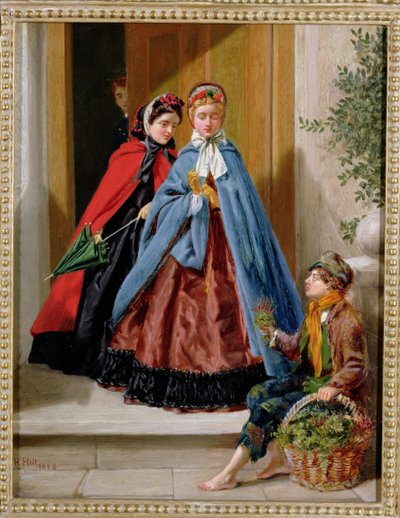 花の売り手、1862 作： H. Hilt