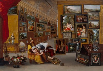 寓意的な絵と絵画ギャラリーのインテリア 作： H. II & Brueghel Jan I (1568 1625) Francken