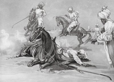 デリーの奴隷王クトゥブディン・アイバクの死、AD1210年（リトグラフ） 作： H. M. (after) Burton