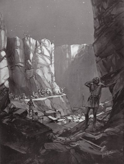 紀元前413年、シチリアにおけるアテナイの災害（リトグラフ） 作： H. M. (after) Burton
