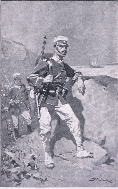 日本軍の兵士（リトグラフ 作： H. M. Koekkoch