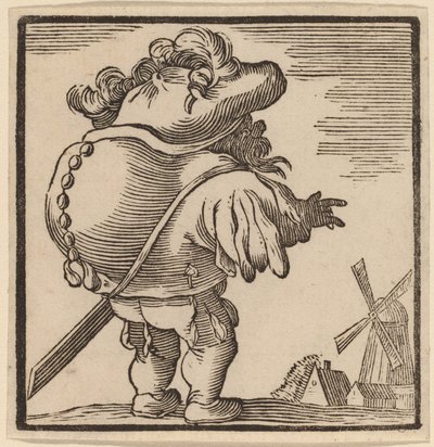 風車を見つめるせむし 作： H. Numan after Jacques Callot