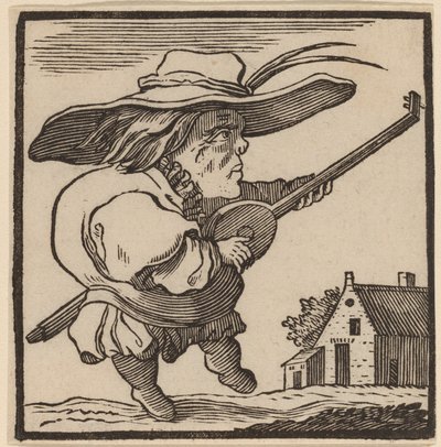 リュートを弾くせむし 作： H. Numan after Jacques Callot