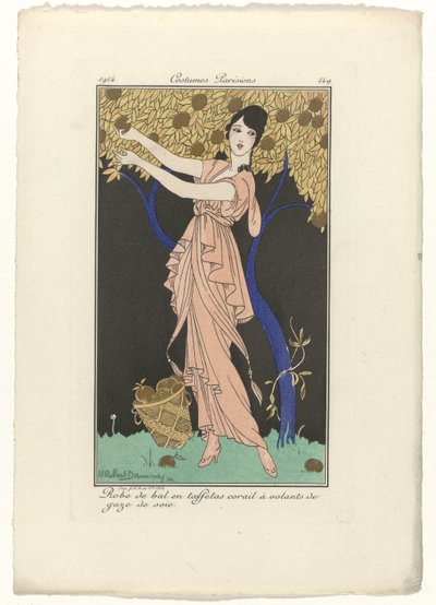 Journal des Dames et des Modes、パリの衣装、1914年、No. 149: Ball (...) 作： H. Robert Dammy