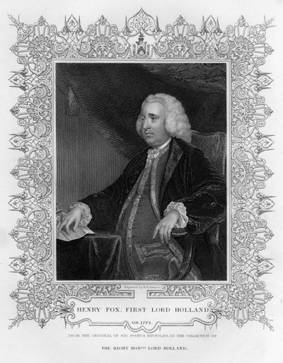 ヘンリーフォックス1705-1774、フォックスリーの第1男爵オランダ、イギリスの政治家、19世紀。 作： H. Robinson