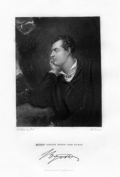 バイロン卿、アングロ・スコットランドの詩人、c1813、1831 作： H. Robinson
