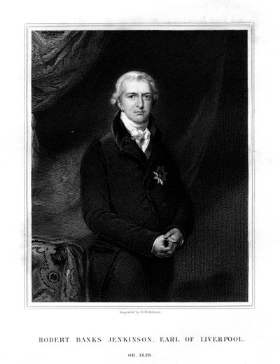 ロバートバンクスジェンキンソン、2番目のリバプール伯爵、イギリス首相、1834年。 作： H. Robinson