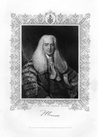 サートーマスプルマー1753-1824、イギリスの裁判官および政治家、19世紀。 作： H. Robinson