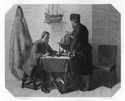 ウィレムバレンツとジェイコブファンヘームスケルクの進路、1596年1870年 作： H. Sluyter
