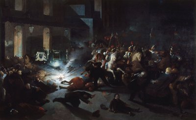 1月14日、オペラ座前でのオルシーニ暗殺未遂事件 作： H. Vittori Romano