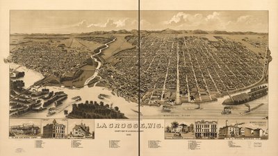 ウィスコンシン州ラクロス、ラクロス郡の郡庁所在地、1887年 作： H. Wellge