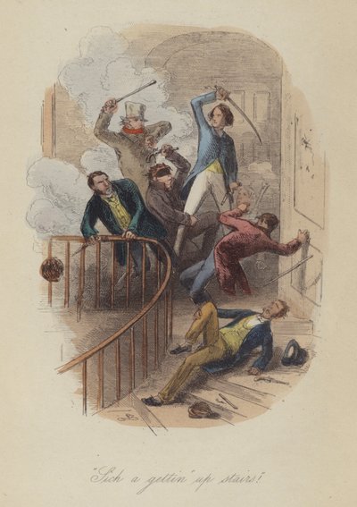 フランク・E・スメドレー著『Lewis Arundel or The Railroad of Life』の挿絵（彩色済み彫刻）。 作： after Hablot Knight Browne