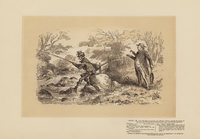 アングリング・スケッチ、その2、まるで密猟者（エングレーヴィング） 作： Hablot Knight (1815 92) Browne