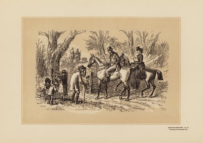 狩猟スケッチ、第12番、従者のクリスマス・チップ（エングレーヴィング） 作： Hablot Knight (1815 92) Browne
