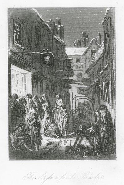 ロンドンの街並み家なき者のための精神病院（エングレーヴィング） 作： Hablot Knight (1815 92) Browne