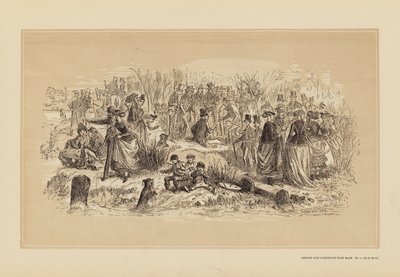 オックスフォード・アンド・ケンブリッジ・ボートレース、No.1、オン・ザ・バンクス（エングレーヴィング） 作： Hablot Knight (1815 92) Browne