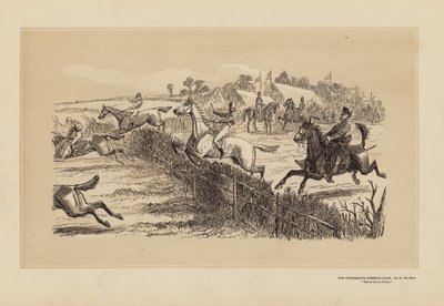 タンブルタウン・スティープルチェイス、その2、スタート（エングレーヴィング） 作： Hablot Knight (1815 92) Browne