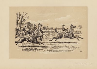 タンブルタウン・スティープルチェイス、No.3、熱すぎて続かない（エングレーヴィング） 作： Hablot Knight (1815 92) Browne
