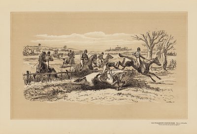 タンブルタウン・スティープルチェイス、5番、スクランブル（エングレーヴィング） 作： Hablot Knight (1815 92) Browne
