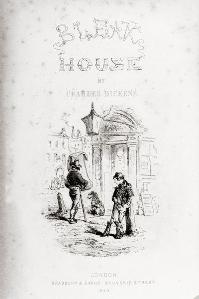 Charles Dickens（1812-70）による「Bleak House」のタイトルページが1853年に公開 作： Hablot Knight Browne