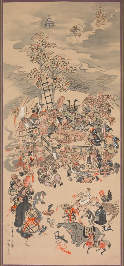 Ōtsu-e Nirvana of the Buddha (Ōtsu-e Butsu Nehanzu) 作： Hakuen